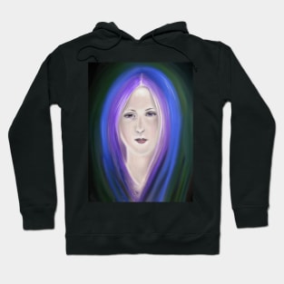 Woman with violet  hair Hoodie